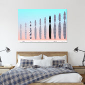 十匹の猫の幾何学模様デザイン キャンバスプリント (インサイチュ (寝室))