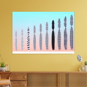 十匹の猫の幾何学模様デザイン キャンバスプリント (インサイチュ (リビング))