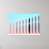 十匹の猫の幾何学模様デザイン キャンバスプリント (正面)