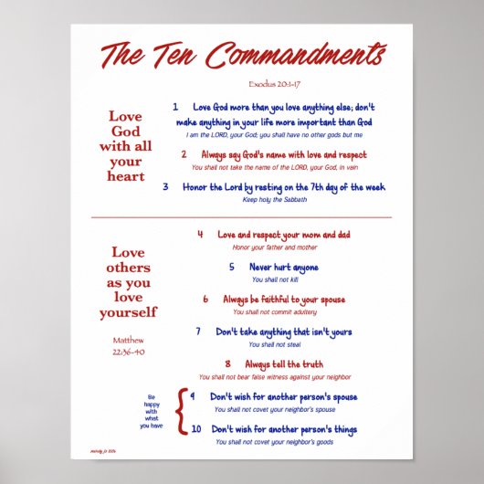 十子供へ戒 – 赤/海軍2 ポスター (正面)