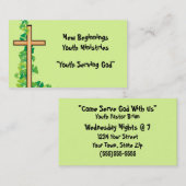 十字およびつる植物のキリスト教の名刺 名刺 (正面/裏面)