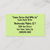 十字およびつる植物のキリスト教の名刺 名刺 (裏面)