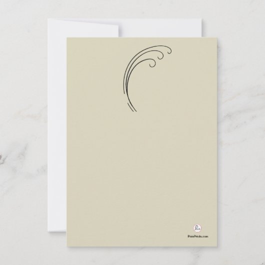 十字およびシダ(クリーム) -死別はない感謝していしています サンキューカード (裏面)