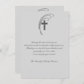 十字およびシダ-死別はNotecard感謝していしています ノートカード (正面/裏面)