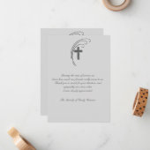 十字およびシダ-死別はNotecard感謝していしています ノートカード (正面/裏面インサイチュ)