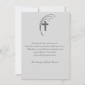 十字およびシダ-死別はNotecard感謝していしています ノートカード (正面)