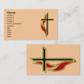 十字および炎の名刺 名刺 (正面/裏面)