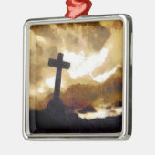 十字および空 メタルオーナメント (左)