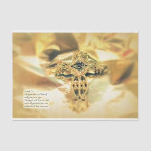 十字および聖書の引用文-キリスト教 薄葉紙 (正面)