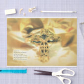 十字および聖書の引用文-キリスト教 薄葉紙 (クラフト)