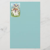 十字および花とのかわいい天使 便箋 (正面)