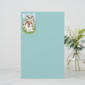 十字および花とのかわいい天使 便箋 (スタンド正面)