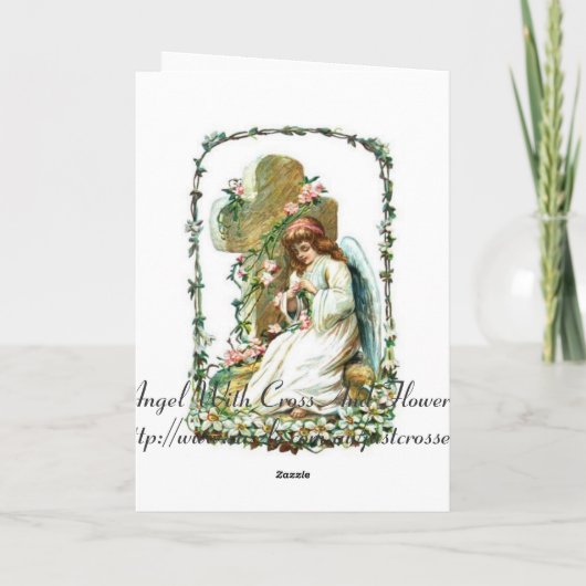 十字および花との天使 シーズンカード (裏面)