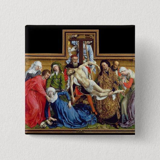 十字からの降下、c.1435 缶バッジ (正面)