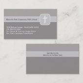 十字が付いているキリスト教会大臣の灰色の紋章 名刺 (正面/裏面)