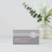 十字が付いているキリスト教会大臣の灰色の紋章 名刺 (スタンド正面)