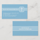 十字が付いているキリスト教会大臣の青い紋章 名刺 (正面/裏面)