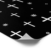 十字と星のパターン ポスター (角)