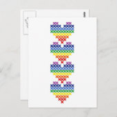 十字によってステッチされる虹のハート ポストカード (正面/裏面)