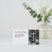 十字のキリスト教の名刺が付いている滝 名刺 (スタンド正面)