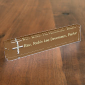 十字のキリスト教の机用ネームプレート デスクネームプレート (側面)