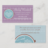 十字のステッチの刺繍たがのハートの針の糸 名刺 (正面/裏面)