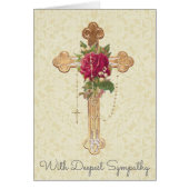 十字のバラの神聖な数珠の哀悼の悔やみや弔慰 (正面)