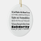 十字のバランスTとの社会正義のテーマ セラミックオーナメント (右)