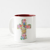 十字のマグ-愛、希望、信頼 ツートーンマグカップ (正面左)