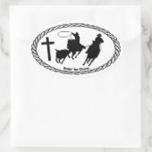 十字のヨーロッパのスタイルをロープをかけているチーム 楕円形シール (バッグ)