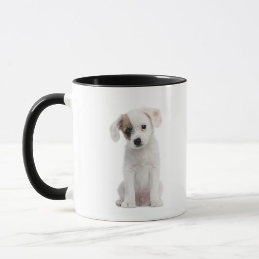 十字の品種子犬(2か月古い) マグカップ (左)