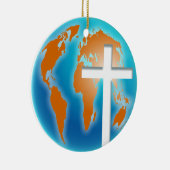 十字の地球 セラミックオーナメント (右)