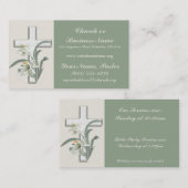 十字の大臣名刺のLillyの花 名刺 (正面/裏面)