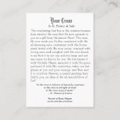 十字の神聖なカードを運んでいるイエス・キリストおよび若い女の子 名刺 (裏面)