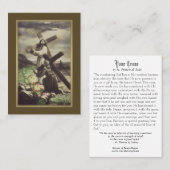 十字の神聖なカードを運んでいるイエス・キリストおよび若い女の子 名刺 (正面/裏面)