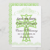 十字の結婚式の保存日付カード セーブザデート (正面/裏面)