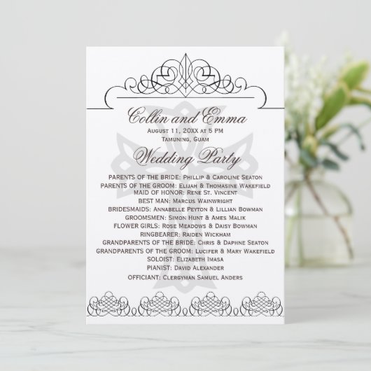 十字の結婚式プログラム プログラム (スタンド正面)