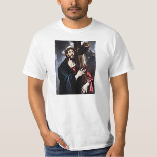 十字のTシャツを運んでいるEl Grecoキリスト Tシャツ