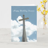 十字を持つ執事のためのバースデー・カード カード (黄色い花)