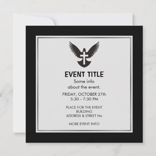 十字を持つ鳩 招待状 (裏面)