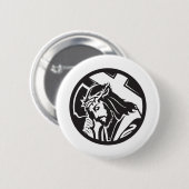 十字を運んでいるイエス・キリスト 缶バッジ (正面&裏面)