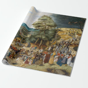 十字を運んでいるPieter Brueghelキリスト ラッピングペーパー