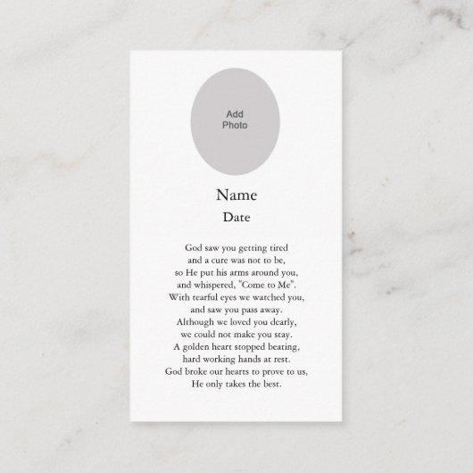 十字イラストレーション祈りの言葉カード エンクロージャーカード (裏面)