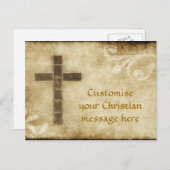 十字グランジ形#2 – ポストカードの水平紙 ポストカード (正面/裏面)