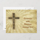 十字グランジ形#3 – はがきの水平紙線 ポストカード (正面/裏面)