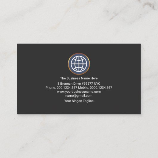 十字スタイリッシュ線茶色のフレームロジスティック 名刺 (裏面)