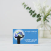 十字付きのシルエット 名刺 (スタンド正面)