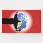 十字付きのシルエット 横断幕 (横)