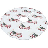 十字付きアメリカ国旗 ブラッシュドポリエステルツリースカート (アングル)