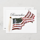 十字付きアメリカ国旗 – 落ちた ポストカード (正面/裏面)